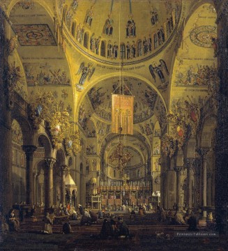 San Marco l’intérieur Canaletto Peinture à l'huile